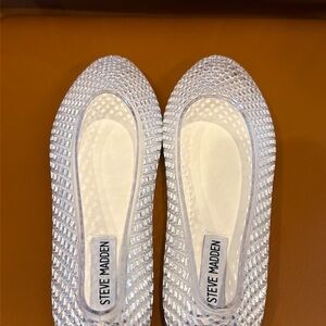 Steve Madden Clear Mesh Ballet Flats - Cream/Transparent